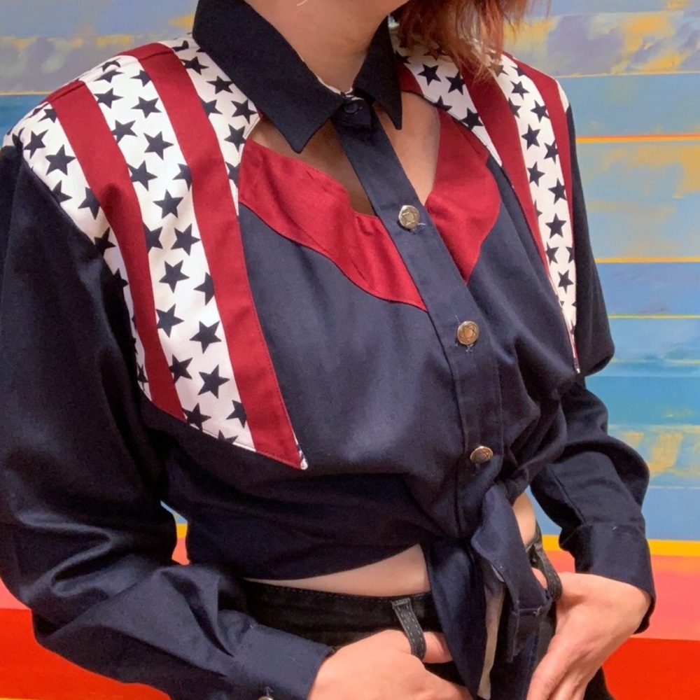 Vintage Roper Country Western Keyhole Button Up